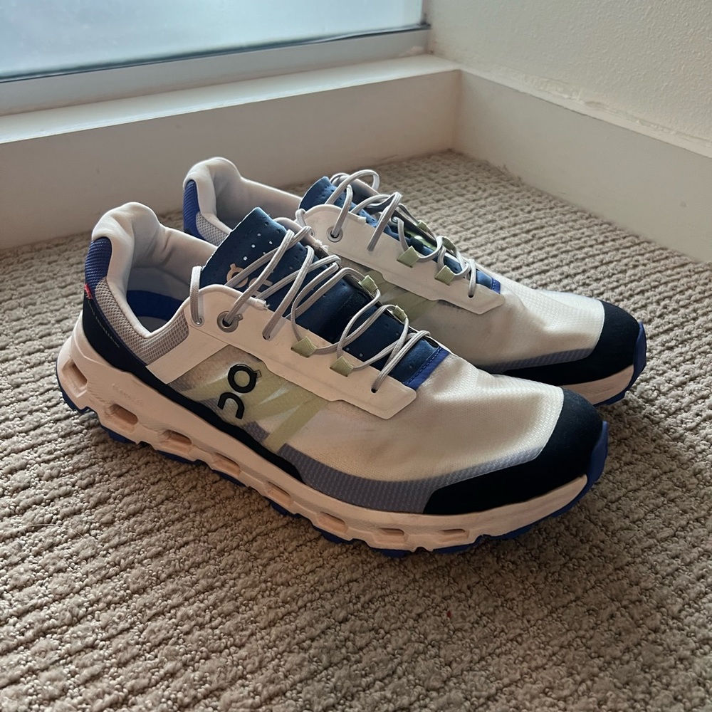 On Cloudvista Trail Runners
Frost | Ink color
Size: 10.5 (Men's)